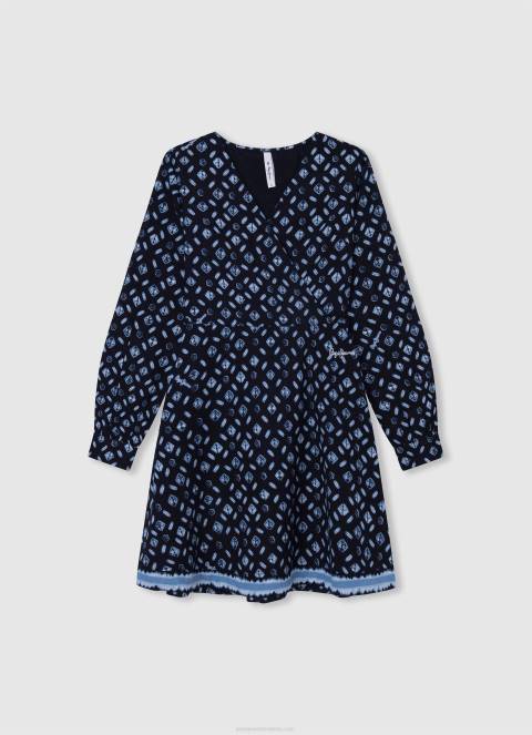 djevojka studio crvena mini haljina sa zaobljenim ovratnikom Pepe Jeans JZ8H1390