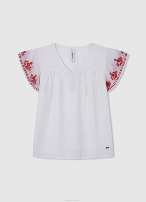 djevojka bijela gaulle izvezena bluza Pepe Jeans JZ8H1423