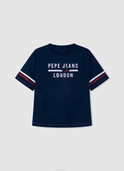djevojka bijela kutijasta majica s printom logotipa Pepe Jeans JZ8H1449
