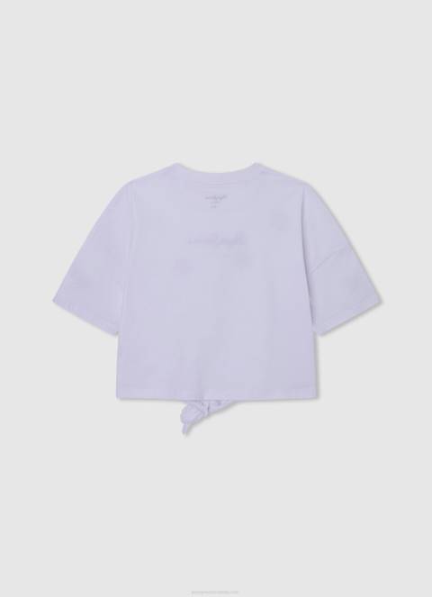 djevojka bijela majica kratkih rukava s cvjetnim motivima Pepe Jeans JZ8H1475