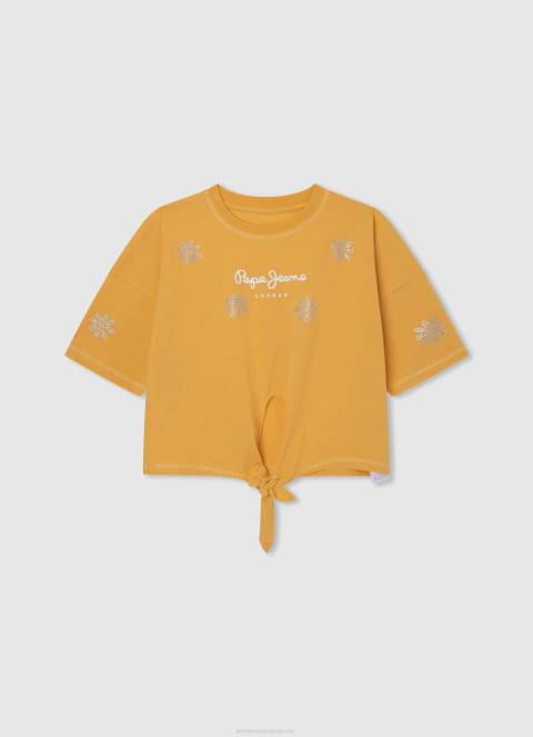 djevojka bijela majica kratkih rukava s cvjetnim motivima Pepe Jeans JZ8H1475