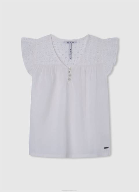 djevojka bijela majica kratkih rukava s cvjetnim motivima Pepe Jeans JZ8H1475