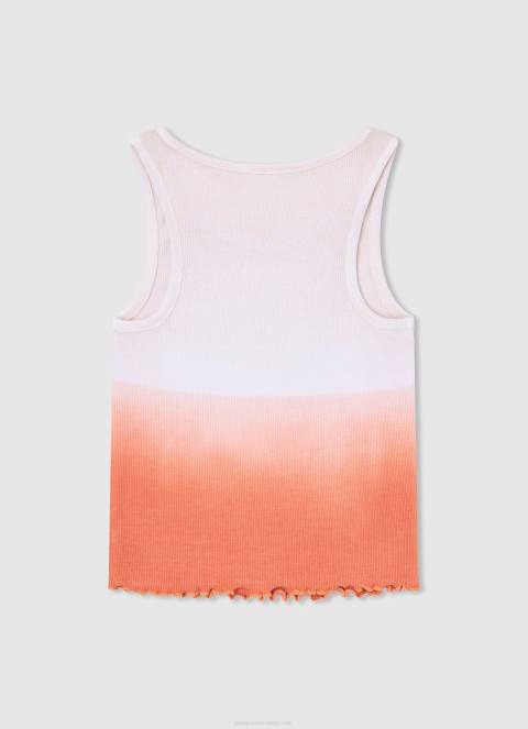 djevojka breskva majica kratkih rukava s otvorom za ruke u boji bloka Pepe Jeans JZ8H1476