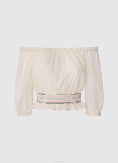 djevojka breskva majica s rukavima s cvjetnim otvorom za ruke Pepe Jeans JZ8H1435