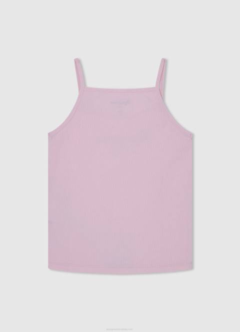 djevojka nježno ružičasta majica s otisnutim logotipom Pepe Jeans JZ8H1430