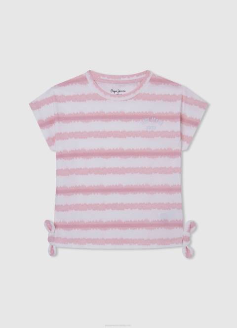 djevojka nježno ružičasta majica sa svjetlucavim logom Pepe Jeans JZ8H1464