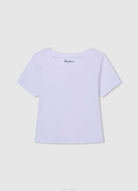 djevojka nježno ružičasta pamučna majica s izblijedjelim prugama Pepe Jeans JZ8H1462