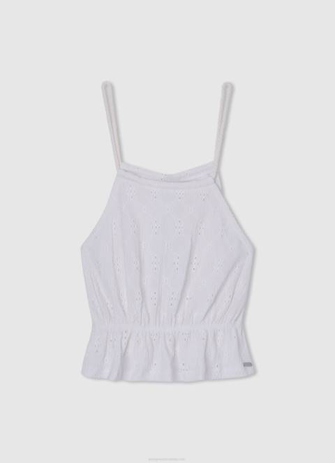 djevojka nježno ružičasta pamučna majica s otvorenim ramenima Pepe Jeans JZ8H1441