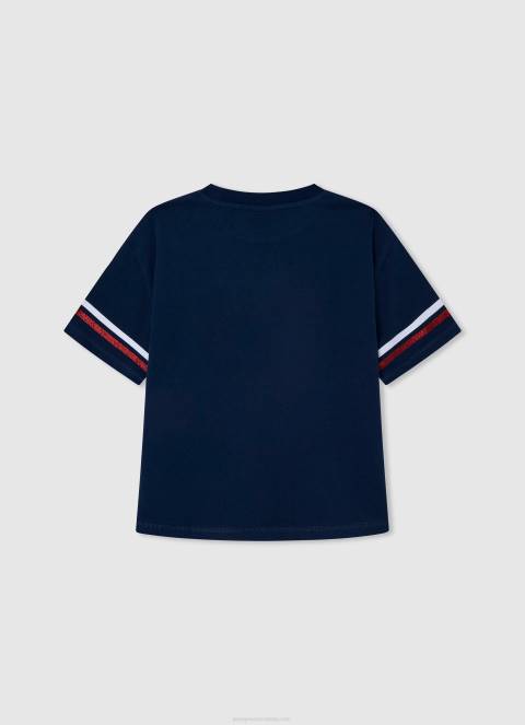 djevojka ocean kutijasta majica s printom logotipa Pepe Jeans JZ8H1448