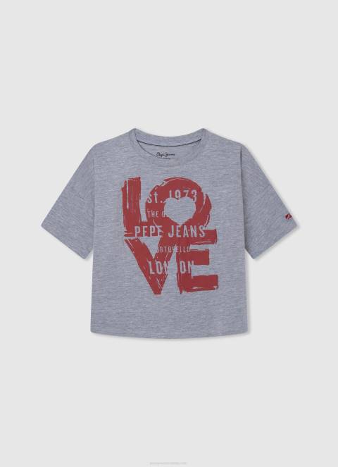 djevojka ocean kutijasta majica s printom logotipa Pepe Jeans JZ8H1448