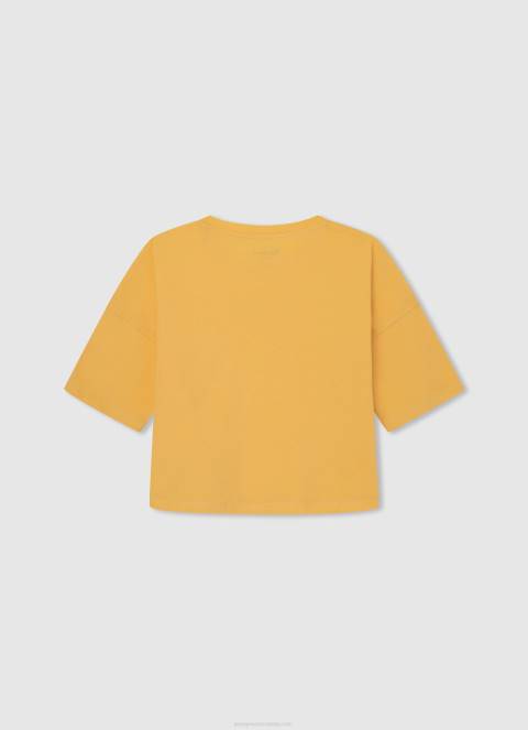 djevojka sjaj kutijasta majica s printom logotipa Pepe Jeans JZ8H1479