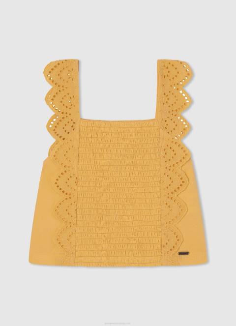 djevojka sjaj kutijasta majica s printom logotipa Pepe Jeans JZ8H1479