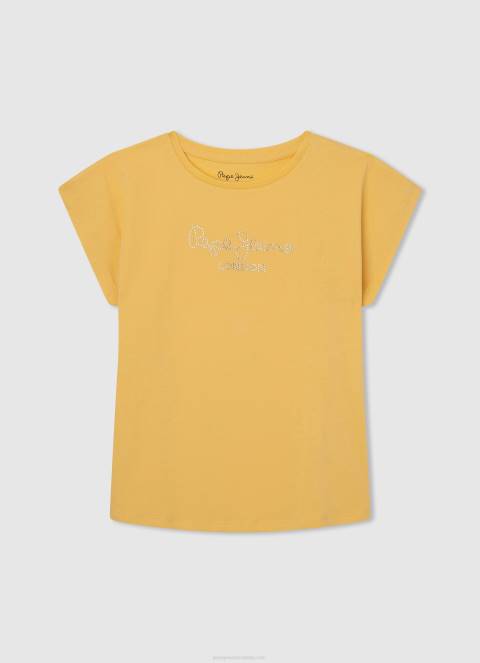 djevojka sjaj pamučna majica s logotipom strass Pepe Jeans JZ8H1433