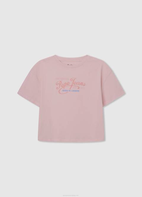 djevojka studio crvena majica s printom ljubavi Pepe Jeans JZ8H1444