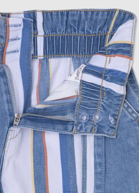 djevojka traper kratke traper hlače s prugastim printom Pepe Jeans JZ8H1508