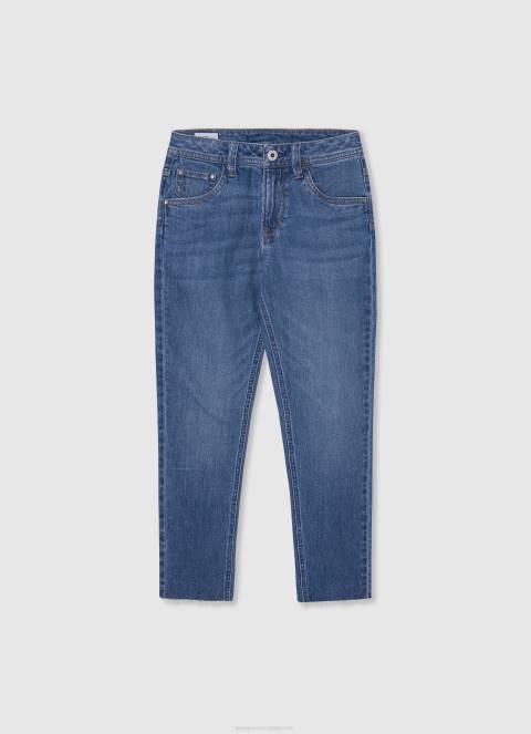 djevojka traper ljubičaste traperice visokog struka opuštenog kroja Pepe Jeans JZ8H1362