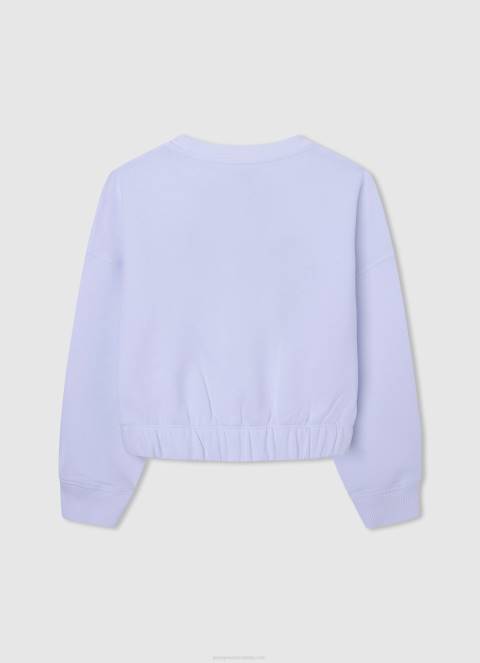 djevojka bijela džemper s printom srca Pepe Jeans JZ8H1411