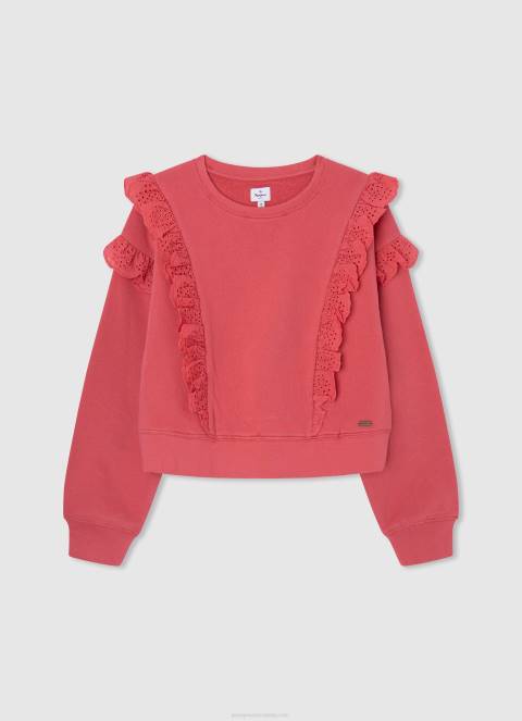 djevojka breskva pamučni džemper s otisnutim logotipom Pepe Jeans JZ8H1405