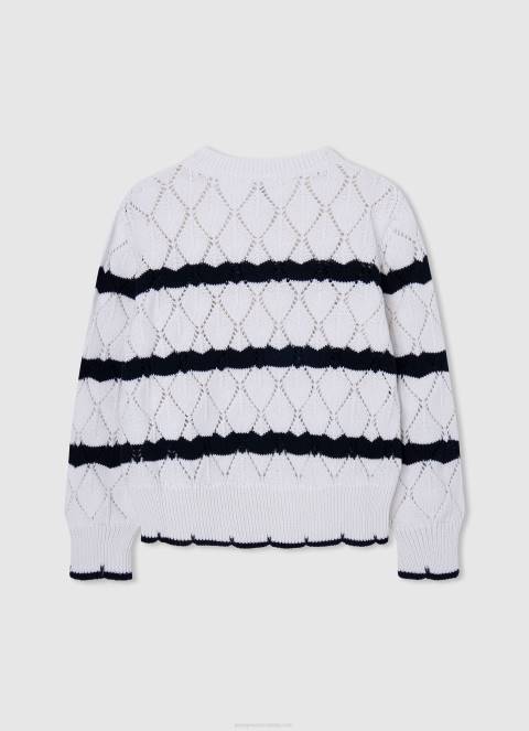 djevojka mousse ažurni žersej s prugastim uzorkom Pepe Jeans JZ8H1410