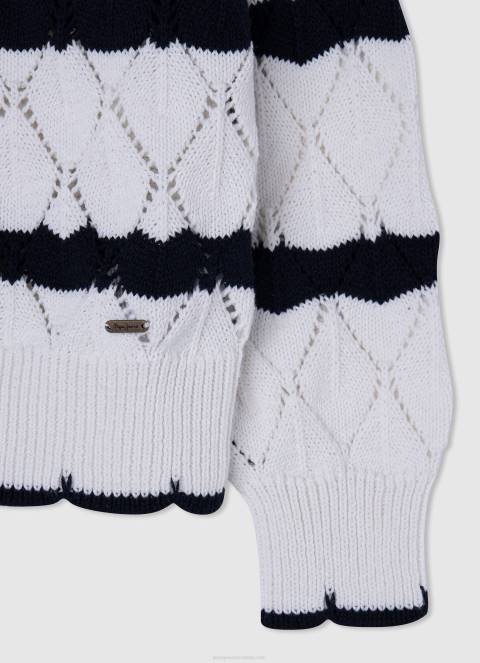 djevojka mousse ažurni žersej s prugastim uzorkom Pepe Jeans JZ8H1410