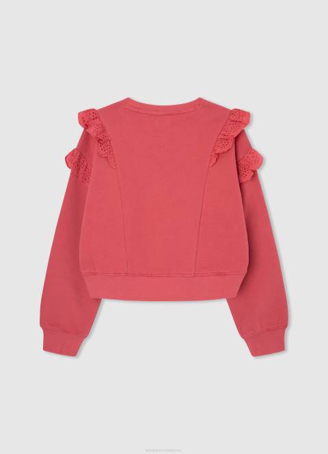 djevojka studio crvena džemper od pamučnog flisa Pepe Jeans JZ8H1403