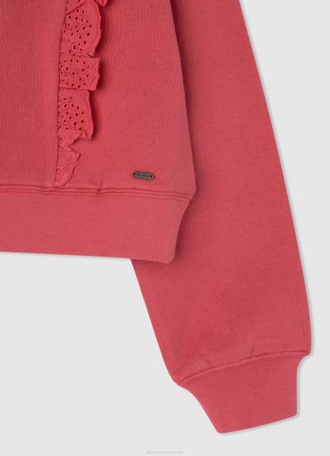 djevojka studio crvena džemper od pamučnog flisa Pepe Jeans JZ8H1403