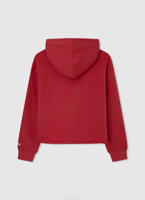 djevojka studio crvena pamučna majica s kapuljačom Pepe Jeans JZ8H1412