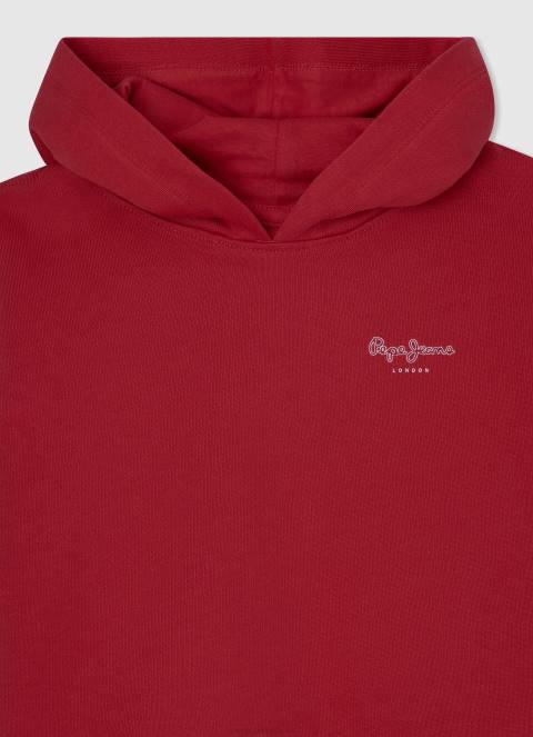 djevojka studio crvena pamučna majica s kapuljačom Pepe Jeans JZ8H1412