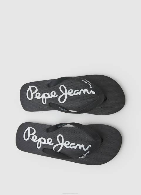 muškarci crno bay beach osnovne japanke za plažu Pepe Jeans JZ8H1265