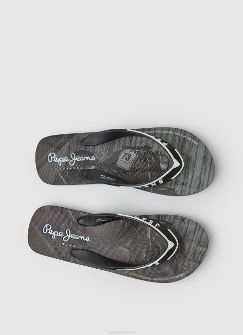 muškarci crno bazen motocikl plaža japanke Pepe Jeans JZ8H1269