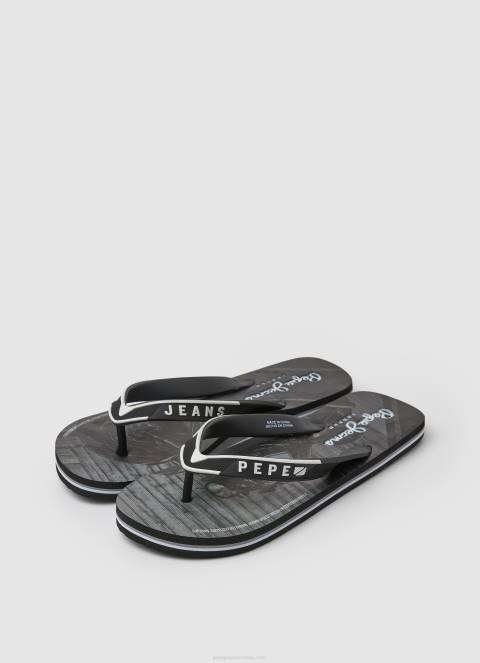 muškarci crno bazen motocikl plaža japanke Pepe Jeans JZ8H1269