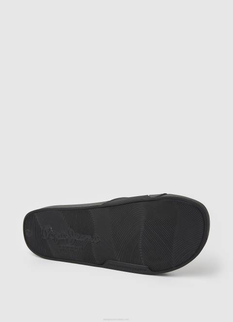 muškarci crno japanke za plažu s kliznom teksturom Pepe Jeans JZ8H1263