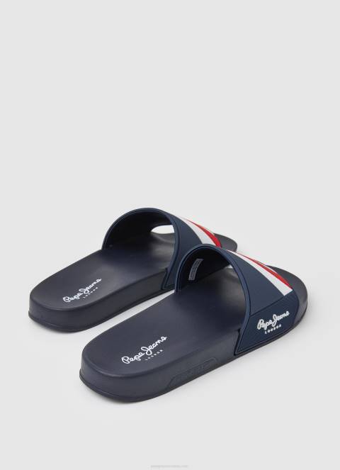 muškarci mornarica japanke za plažu s kliznom teksturom Pepe Jeans JZ8H1264
