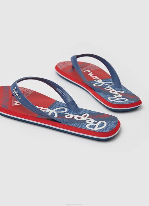 muškarci mornarica japanke za plažu sa zastavom kitova Pepe Jeans JZ8H1256