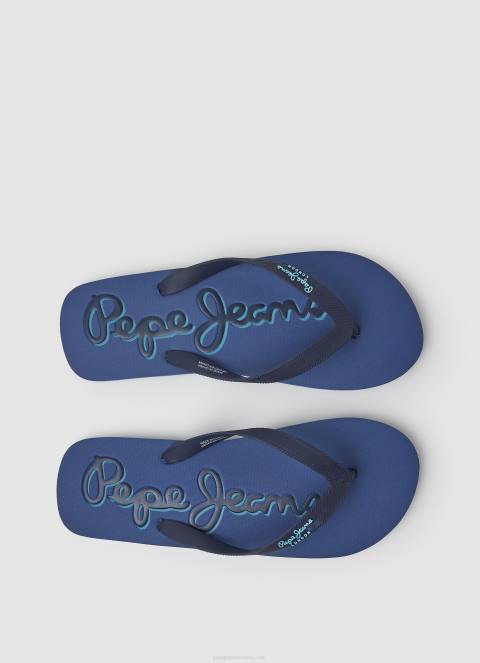muškarci tamni traper bay beach japanke za plažu logo Pepe Jeans JZ8H1277