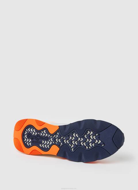 muškarci bijela brit pro neon kombinirane tenisice Pepe Jeans JZ8H1221