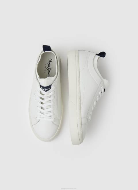 muškarci bijela yogi kožne čarape tenisice Pepe Jeans JZ8H1190