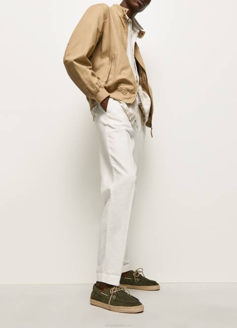 muškarci kaki zelena čamac tenisice od brušene kože Pepe Jeans JZ8H1192