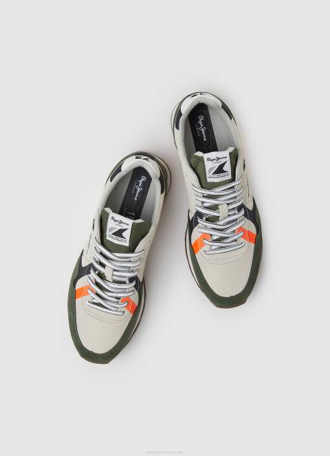 muškarci kaki zelena brit kombinirane tenisice Pepe Jeans JZ8H1185