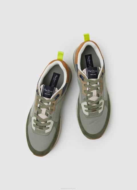 muškarci kaki zelena london pro kombinirane tenisice Pepe Jeans JZ8H1188