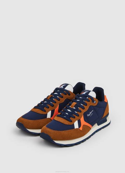 muškarci konjak brit man studio retro tenisice Pepe Jeans JZ8H1176