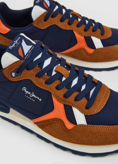 muškarci konjak brit man studio retro tenisice Pepe Jeans JZ8H1176