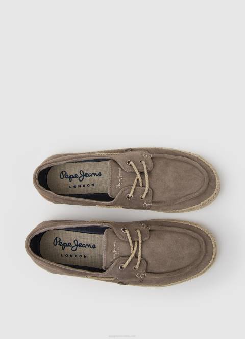 muškarci tamni kamen čamac tenisice od brušene kože Pepe Jeans JZ8H1194