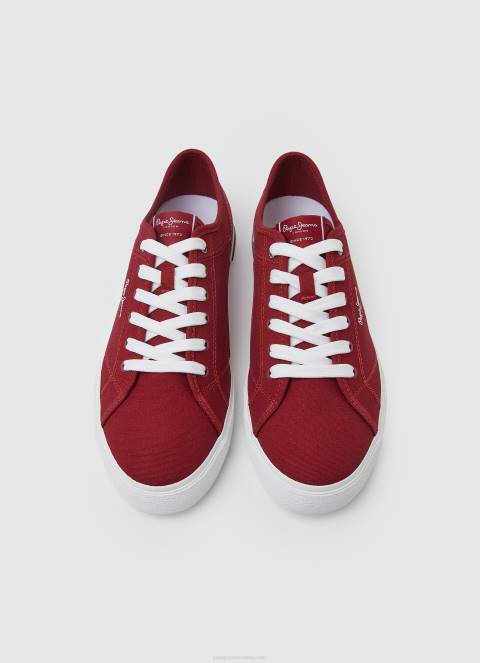 muškarci tamno crvena kenton road basic tenisice Pepe Jeans JZ8H1211