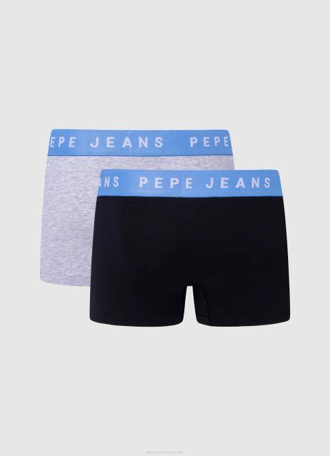 muškarci crno 2 pakiranja rastezljivih pamučnih bokserica Pepe Jeans JZ8H1143