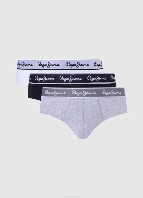 muškarci sivi lapor 3 pakiranja rastezljivih pamučnih bokserica Pepe Jeans JZ8H1160