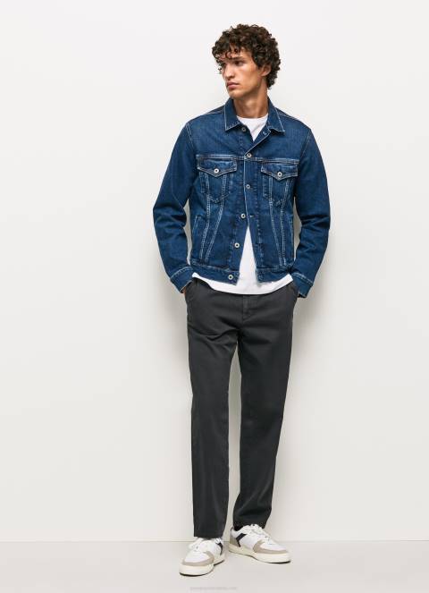 muškarci isprano crno široke chino hlače Pepe Jeans JZ8H1103