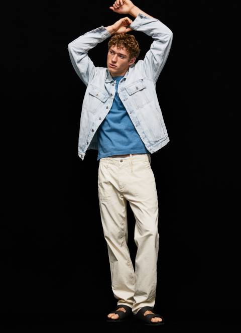 muškarci slonovača newton radničke kargo hlače Pepe Jeans JZ8H1123