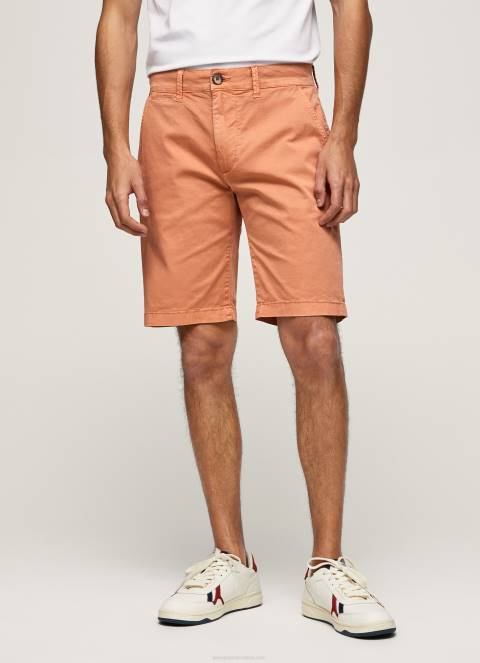 muškarci tikvica naranča pamučne chino kratke hlače Pepe Jeans JZ8H1132