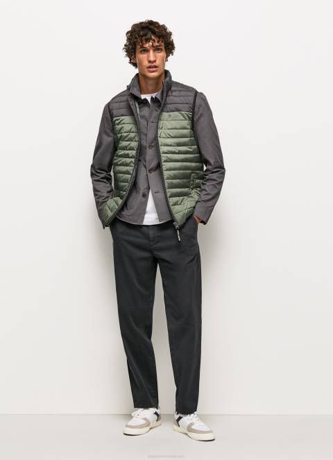 muškarci isprano crno color block podstavljeni prsluk Pepe Jeans JZ8H840